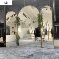 定制三折镜子穿衣镜拱形镜全身镜婚纱店试衣镜子落地镜超白美颜镜 泰空仓