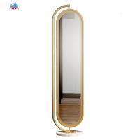 镜子全身穿衣镜家用轻奢试衣镜衣架一体收纳卧室多功能旋转落地镜 泰空仓