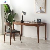 北欧实木书桌日式简约黑胡桃木电脑桌橡木办公桌书房家用写字桌 泰空仓