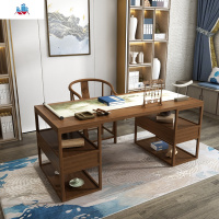 新中式实木书桌书法桌简约书台电脑桌家用写字台书房家具办公桌 泰空仓