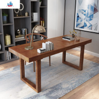 现代简约纯实木办公电脑桌家用长条桌椅写字台书桌简易原木泡茶桌 泰空仓
