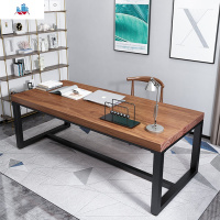 美式实木桌电脑桌台式桌简约办公桌卧室写字台现代书桌家用长条桌 泰空仓