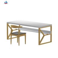 北欧简约网红书桌轻奢铁艺实木电脑桌现代家用办公桌写字台老板桌 泰空仓