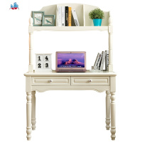 儿童小书桌书架组合书柜家用欧式学生书台椅子美式实木电脑学习桌 泰空仓电脑桌
