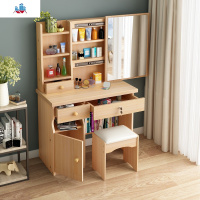 2019实木梳妆台卧室原木收纳柜子简约现代经济型小户型松木化妆桌 泰空仓梳妆桌