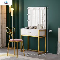 轻奢金色影楼梳妆台带灯简约美发镜台现代学校彩妆婚纱化妆桌 泰空仓梳妆桌