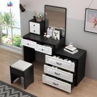 梳妆台卧室 现代简约小户型网红带灯ins风化妆桌收纳柜电视柜一体 泰空仓梳妆桌