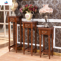 全实木花架欧式绿萝阳台花架美式落地架欧式抽屉客厅白置物架柏木 泰空仓花架/花几