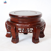 实木花架中式矮架落地圆形鱼缸架子客厅花瓶木空调榆木质底座墩 泰空仓花架/花几