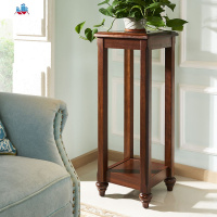 美式实木花架 简美客厅落地置物架电话架装饰盆景架花架花几 泰空仓花架/花几