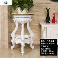 欧式简约花架阳台花盆架子多层客厅花架落地置物架白色仿实木花盆 泰空仓花架/花几