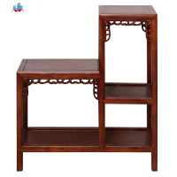 花架实木榆木中式木质室内客厅阳台花盆架简约高低多层盆景架 泰空仓花架/花几