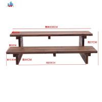 阳台庭院实木踩脚 户外碳化防腐木质脚踏 双层台阶花架长方形阶梯 泰空仓花架/花几