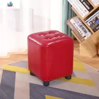 凳子网红方凳家用圆凳皮凳皮墩美式客厅沙发凳懒人换鞋凳矮凳北欧 泰空仓