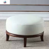 简约时尚创意实木小凳子北欧皮凳换鞋凳小板凳家用沙发凳圆凳矮凳 泰空仓