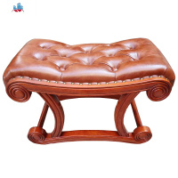 美欧实木换鞋凳摇椅凳进搁脚凳储物凳家用口穿鞋柜真皮沙发凳 泰空仓