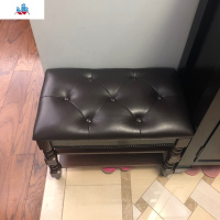 美式实木换鞋凳家用进口可坐式鞋柜多功能欧式鞋架穿鞋凳子沙发 泰空仓沙发凳/脚踏