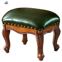 美式矮凳实木换鞋凳家用欧式客厅家具沙发成人茶几小板凳子方凳 泰空仓沙发凳/脚踏