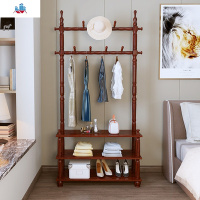 客厅实木创意欧式衣帽架落地卧室挂衣架客厅厅置物架衣架鞋架 泰空仓落地衣帽架