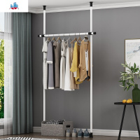 顶天立地晾衣架落地双杆式卧室衣帽架简易衣柜组装置物架 泰空仓落地衣帽架