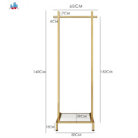 北欧金属落地卧室衣帽架转角衣架家用酒店客栈民宿房间挂衣服架子 泰空仓落地衣帽架