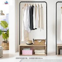 椅恋晾衣架落地卧室简易单杆式挂衣服的架子简约衣帽架木制置物架 泰空仓落地衣帽架