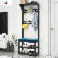 口简易衣帽架铁艺落地式挂衣架鞋柜衣架一体靠墙式帽子架挂包架 泰空仓落地衣帽架