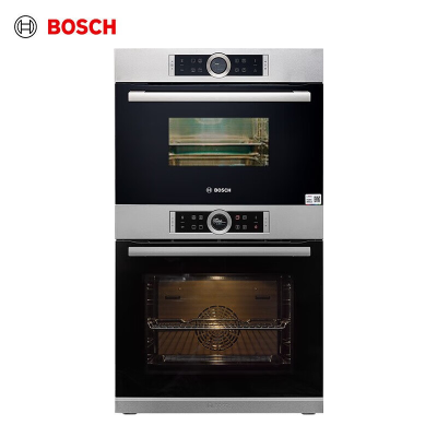 博世(BOSCH)8系专业蒸箱家用 蒸烤套装 CDG634AS0W+HBG634BS2W 71L嵌入式烤箱38L智能蒸箱