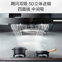 博世(BOSCH)[5D飓风]净吸26立方欧式抽油烟机家用大吸力顶吸式油烟机 DWF97CA20W 欧式