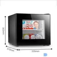 时光旧巷酒店客房冰箱办公室商用家用卧室小型冰吧透明冷藏小冰箱_BCG10黑色10L钢化玻璃门客房冰箱