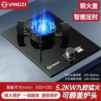 扬子燃气灶单灶家用液化气煤气嵌入式台式天然气节能猛火 5.2KW九腔火可翻盖炉头智能定时钢化玻璃_天然气
