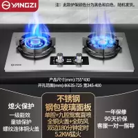 扬子燃煤气灶炉双灶家用天然气液化气猛火灶台式嵌入式 不锈钢防烫加厚5.2kW鸳鸯直喷_天然气