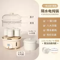 天际(TONZE)隔水炖盅陶瓷煲汤锅家用电炖炖锅全自动电炖盅大容量煮粥_2.5L一锅五胆带蒸笼