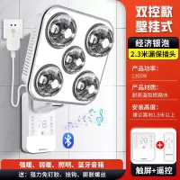 志高(CHIGO)壁挂式灯暖浴霸灯泡取暖器照明挂墙式卫生间浴室暖光灯免打孔_五灯-LED-银泡漏保触控遥控音箱