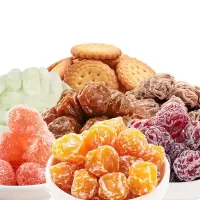 500g散装蜜饯金桔干话梅小圆饼干冬瓜糖情人梅椰子脆片