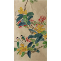 手绘保真画蒋兆和精品3尺条幅荣宝斋证书办公室装饰馈