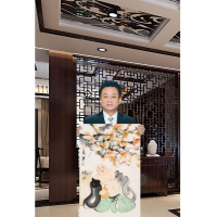 央视朱军字画手绘二尺国画人物葫芦赠合影画册商务礼品装饰收藏