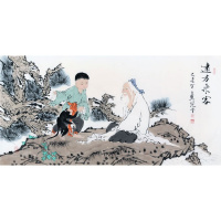 范曾字画手绘四尺纸人物远方来客赠合影画册商务礼品收藏