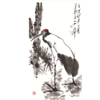 王子武动物字画手绘作品三尺竖幅国画走兽图客厅酒楼装饰字画