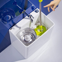 海澳德 拖把池 双落地驱动池阳台拖把拖布池陶瓷旋转卫生间家用式槽洗自动地拖盆