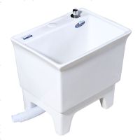 海澳德 家用阳台陶瓷拖把池小号拖布池迷你 型墩布池带龙头屋外墩布盆