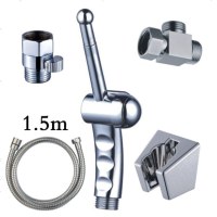 海澳德 喷头净身妇洗器肛冲洗器马桶喷枪妇女私处冲洗PP屁股阴道洁身器 套餐五(镀铬色)