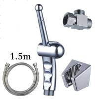 海澳德 喷头净身妇洗器肛冲洗器马桶喷枪妇女私处冲洗PP屁股阴道洁身器 套餐四(镀铬色)