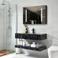 海澳德 北欧小户型浴室柜镜柜卫生间双层大理石洗手洗脸盆岩板卫浴洗漱台