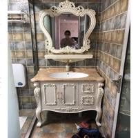 海澳德 简欧式浴室柜pvc落地橡木卫生间洗脸盆柜组合洗手台实木定制防水