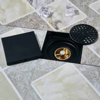 海澳德 黑色全铜防臭地漏仿古卫生间厕所下水道三通洗衣机地漏浴室淋浴房