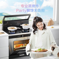 美的(Midea) 集成灶 变频21风量千帕强压 5.2KW燃气灶双灶定时 自清洁 蒸烤一体WX9S