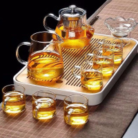 透明玻璃茶具套装家用功夫茶杯红茶泡茶壶办公室加厚茶具整套
