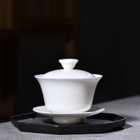 陶瓷三才盖碗茶杯玻璃盖碗盖子大号茶具泡茶杯景德镇青瓷盖碗茶具