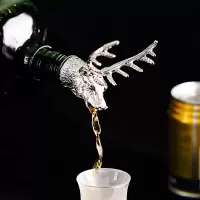 野格圣鹿鹿头酒嘴 创意倒酒器 红酒洋酒倒酒酒塞瓶塞不锈钢引酒器